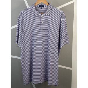 Peter Millar Crown Crafted Blue Pearl Tempo Golf Polo Mens XXL Mesh Polo Stretch